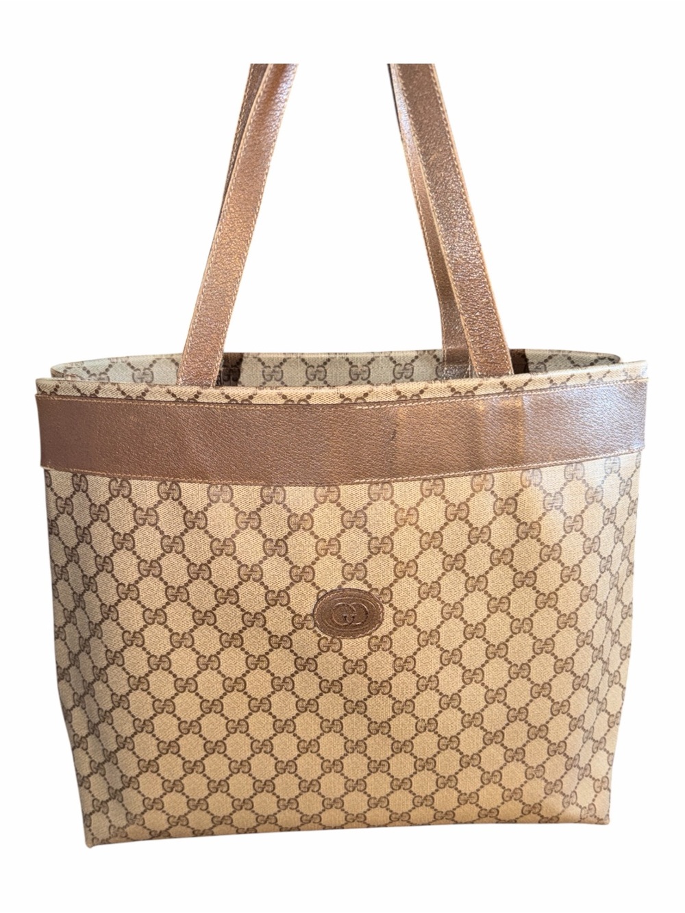 Gucci Vintage GG Supreme Monogram Medium Shopper Tote Bag - 41.02.109